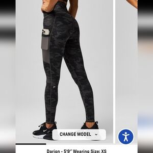 FABLETICS On The Go Powerhold High Waisted Leggings - Charcoal Camo
